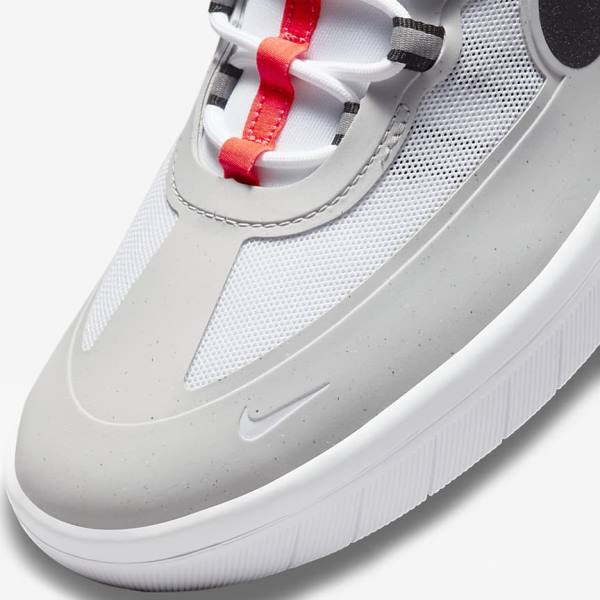 Nike SB Nyjah Free 2 Muške Skate Tenisice Sive Bijele Svijetlo Crvene Crne | NK510UDW