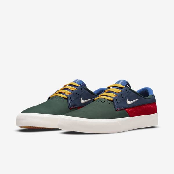 Nike SB Shane Muške Skate Tenisice Zelene Crvene Tamnoplave | NK964SMZ