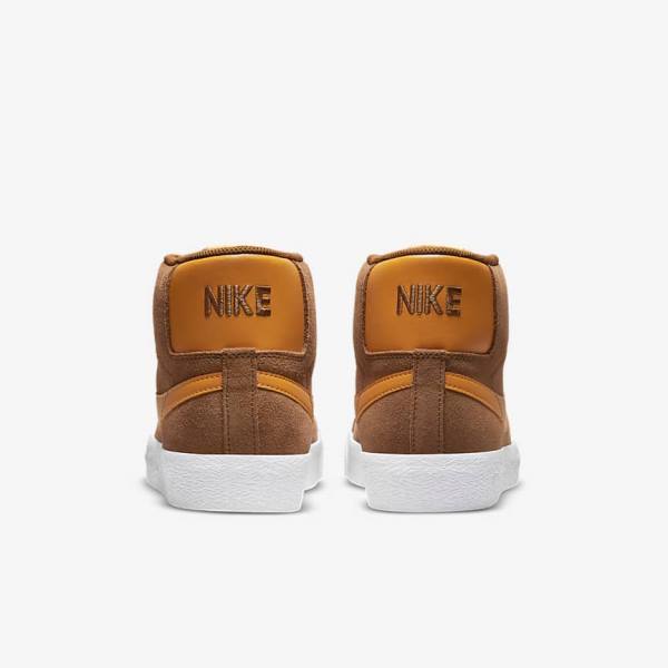 Nike SB Zoom Blazer Mid Muške Skate Tenisice Bijele Žute | NK358KVN