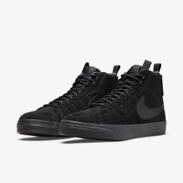 Nike SB Zoom Blazer Mid Premium Muške Skate Tenisice Crne Tamno Sive | NK421EYL