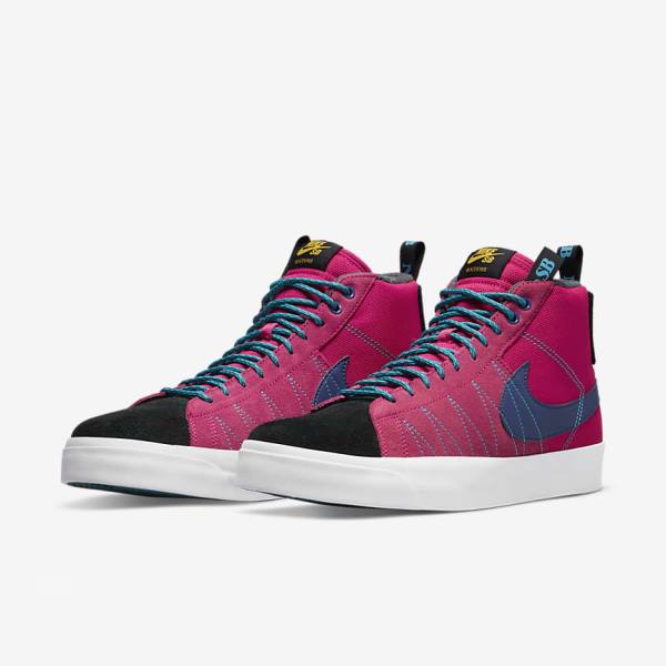 Nike SB Zoom Blazer Mid Premium Muške Skate Tenisice Roze Plave Kraljevska Plava Plave | NK718ZMH