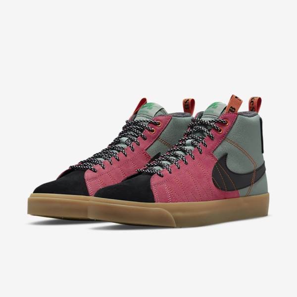 Nike SB Zoom Blazer Mid Premium Muške Skate Tenisice Bijele Smeđe Crne | NK957CIU