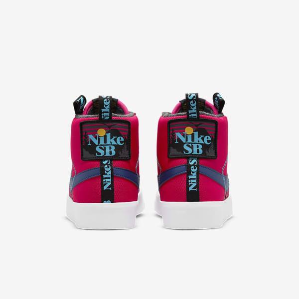 Nike SB Zoom Blazer Mid Premium Ženske Skate Tenisice Roze Plave Kraljevska Plava Plave | NK562SVD