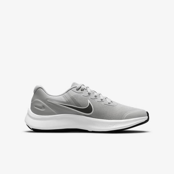 Nike Star Runner 3 Older Road Dječje Tenisice Za Trčanje Svijetlo Sive Crne | NK728WSB