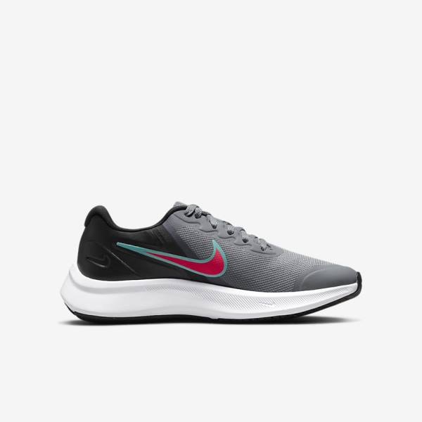 Nike Star Runner 3 Older Road Dječje Tenisice Za Trčanje Sive Crne Crvene | NK762DQH