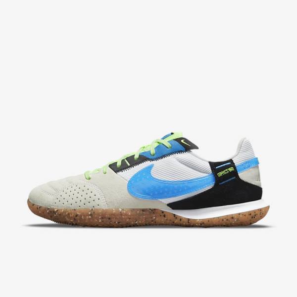 Nike Streetgato Muške Tenisice Za Nogomet Bijele Crne Svijetlo Zelene Svijetlo Plave | NK601VWT