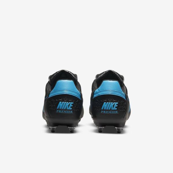 Nike The Premier 3 SG-PRO Anti-Clog Traction Soft-Ground Muške Tenisice Za Nogomet Crne Plave | NK702PYI