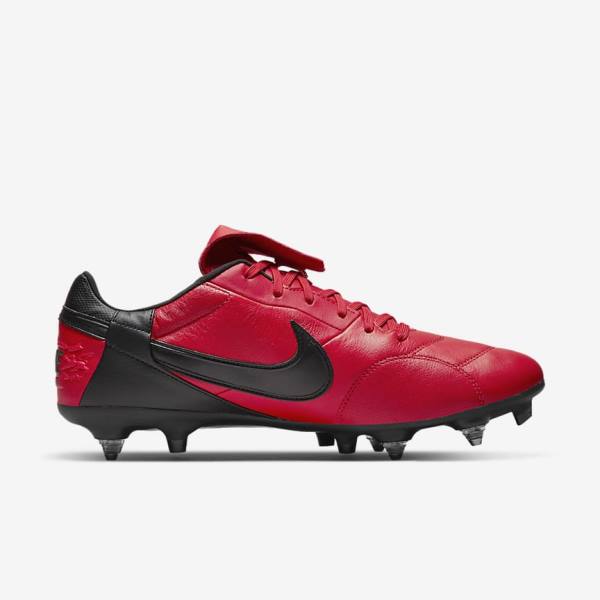 Nike The Premier 3 SG-PRO Anti-Clog Traction Soft-Ground Muške Tenisice Za Nogomet Crvene Crne | NK749EHR