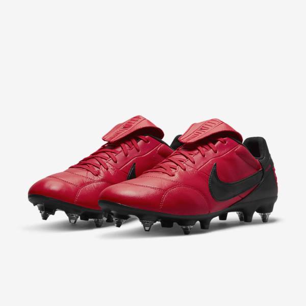 Nike The Premier 3 SG-PRO Anti-Clog Traction Soft-Ground Muške Tenisice Za Nogomet Crvene Crne | NK749EHR