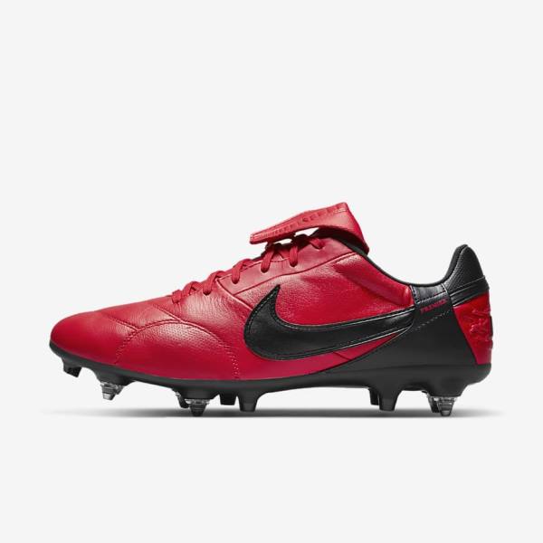 Nike The Premier 3 SG-PRO Anti-Clog Traction Soft-Ground Muške Tenisice Za Nogomet Crvene Crne | NK749EHR