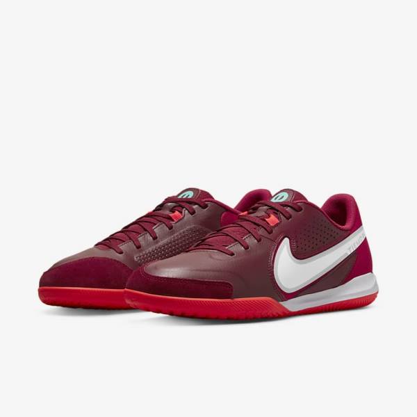 Nike Tiempo Legend 9 Academy IC Indoor-Court Muške Tenisice Za Nogomet Crvene Svijetlo Crvene Bijele | NK162SUM