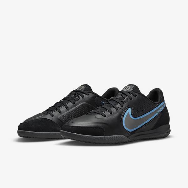 Nike Tiempo Legend 9 Academy IC Indoor-Court Muške Tenisice Za Nogomet Crne Sive | NK298YDW