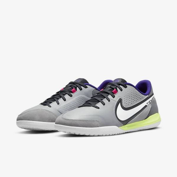 Nike Tiempo Legend 9 Academy IC Indoor-Court Muške Tenisice Za Nogomet Svijetlo Sive Bijele | NK475AVC