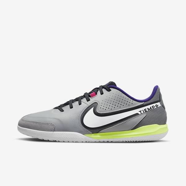 Nike Tiempo Legend 9 Academy IC Indoor-Court Muške Tenisice Za Nogomet Svijetlo Sive Bijele | NK475AVC