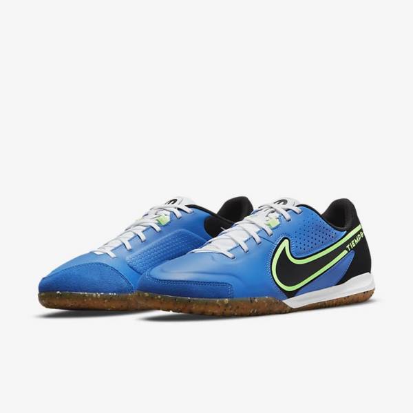 Nike Tiempo Legend 9 Academy IC Indoor-Court Ženske Tenisice Za Nogomet Svijetlo Plave Svijetlo Zelene Smeđe Crne | NK503WIS