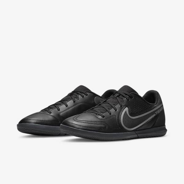 Nike Tiempo Legend 9 Club IC Indoor-Court Muške Tenisice Za Nogomet Crne Tamno Sive | NK015GKL