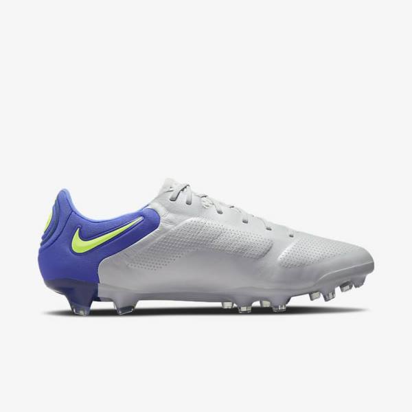 Nike Tiempo Legend 9 Elite FG Firm-Ground Ženske Tenisice Za Nogomet Sive Plave | NK103TLF