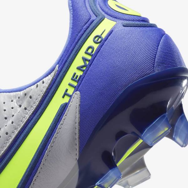 Nike Tiempo Legend 9 Elite FG Firm-Ground Ženske Tenisice Za Nogomet Sive Plave | NK103TLF