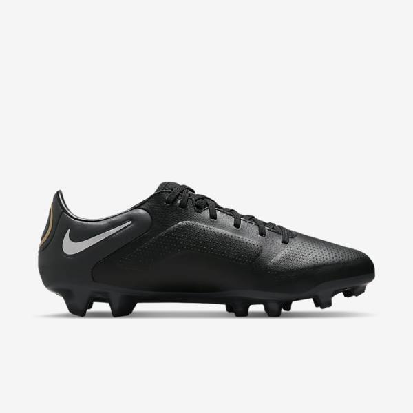 Nike Tiempo Legend 9 Pro FG Firm-Ground Ženske Tenisice Za Nogomet Crne Tamno Sive Metalne Zlatne Metalne Tamno Sive | NK076XER