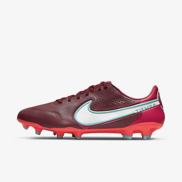 Nike Tiempo Legend 9 Pro FG Firm-Ground Ženske Tenisice Za Nogomet Crvene Bijele | NK531VKI