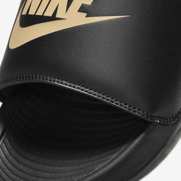 Nike Victori One Muške Natikače Crne Metalne Zlatne | NK180LWS