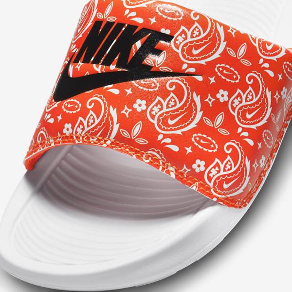 Nike Victori One Print Ženske Natikače Narančaste Bijele Crne | NK394FXL