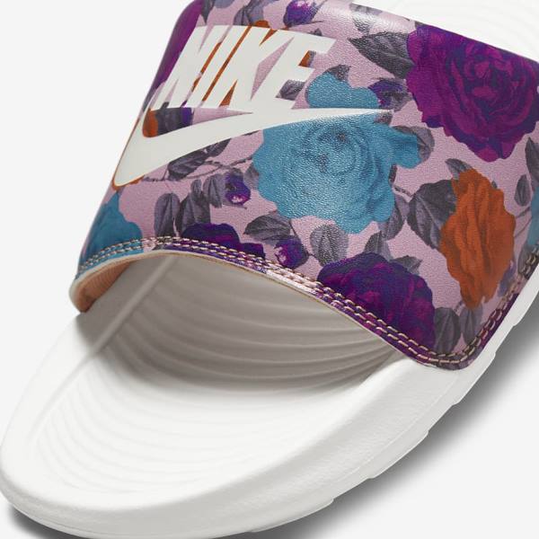 Nike Victori One Print Ženske Natikače Roze Roze Žute | NK615LRS