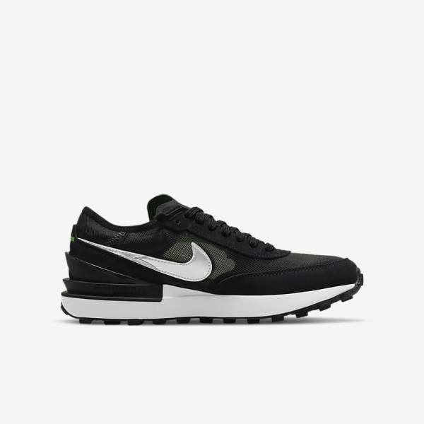 Nike Waffle One Older Dječje Tenisice Tamno Sive Crne Zelene | NK874UNY