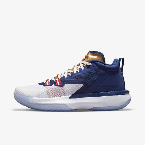 Nike Zion 1 Muške Jordan Tenisice Plave Bijele Metalne Zlatne Crvene | NK710NAZ