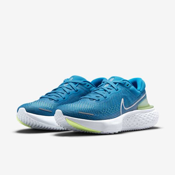 Nike ZoomX Invincible Run Flyknit Road Muške Tenisice Za Trčanje Plave Svijetlo Zelene Sive Bijele | NK132SHV