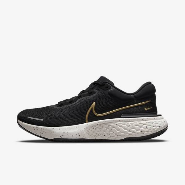 Nike ZoomX Invincible Run Flyknit Road Muške Tenisice Za Trčanje Crne Metalne Zlatne | NK608FAQ