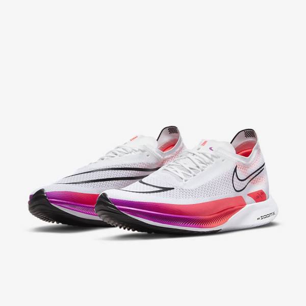 Nike ZoomX Streakfly Road Racing Muške Tenisice Za Trčanje Bijele Crvene Ljubičaste Crne | NK347YQD