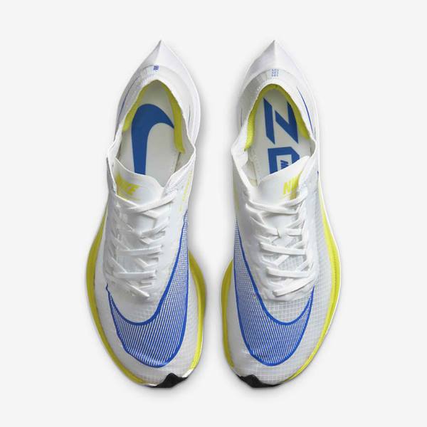 Nike ZoomX Vaporfly NEXT% Road Racing Muške Tenisice Za Trčanje Bijele Crne Plave | NK954JKW