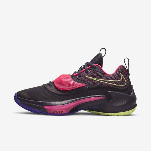 Nike Zoom Freak 3 Muške Tenisice za košarku Ljubičaste Roze Ljubičaste Svijetlo Limun | NK679EZU