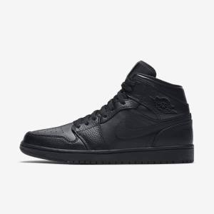 Nike Air Jordan 1 Mid Muške Jordan Tenisice Crne | NK752ZWN