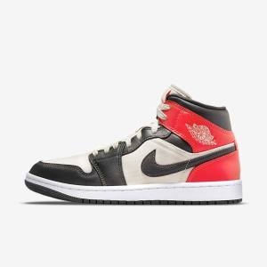 Nike Air Jordan 1 Mid SE Ženske Tenisice Svijetlo Smeđe Svijetlo Crvene Bijele | NK169WIN