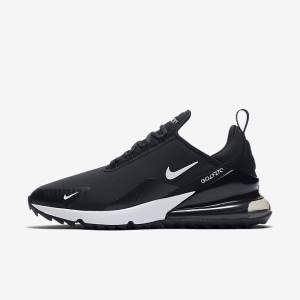 Nike Air Max 270 G Ženske Cipele za golf Crne Bijele | NK684ZLM