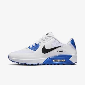 Nike Air Max 90 G Muške Cipele za golf Bijele Plave Platine Crne | NK521QGM