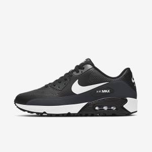 Nike Air Max 90 G Muške Cipele za golf Crne Tamno Sive Bijele | NK083ZRL