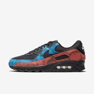 Nike Air Max 90 Muške Tenisice Crne Plave Crvene Bijele | NK351FVO