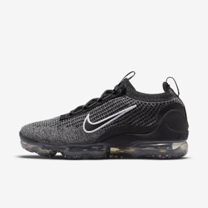 Nike Air VaporMax 2021 FK Muške Tenisice Crne Bijele Tamno Sive Crne | NK538BZT