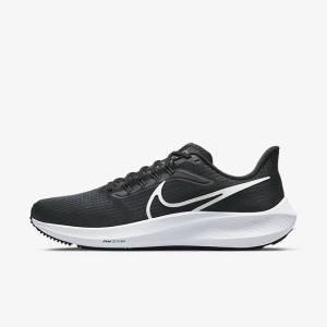 Nike Air Zoom Pegasus 39 Road Muške Tenisice Za Trčanje Crne Tamno Sive Bijele | NK791KBN