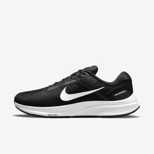 Nike Air Zoom Structure 24 Road Muške Tenisice Za Trčanje Crne Bijele | NK153FOA