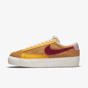 Nike Blazer Low Platform Ženske Tenisice Zlatne Roze Bordo | NK348RDV