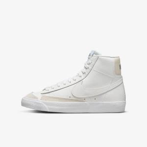 Nike Blazer Mid 77 Older Dječje Tenisice Bijele Svijetlo Smeđe Bijele | NK253BVM