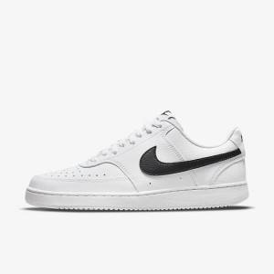 Nike Court Vision Low Next Nature Ženske Tenisice Bijele Crne | NK718ETI