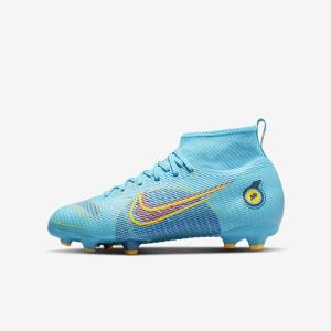 Nike Jr. Mercurial Superfly 8 Pro FG Younger and Older Firm-Grounds Dječje Tenisice Za Nogomet Plave Narančaste | NK365IPL