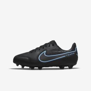 Nike Jr. Tiempo Legend 9 Pro FG Older Firm-Ground Dječje Tenisice Za Nogomet Crne Sive | NK980ORY