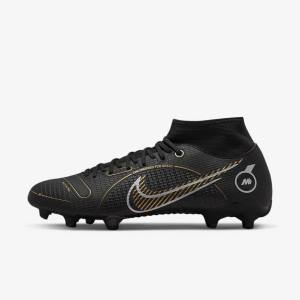 Nike Mercurial Superfly 8 Academy MG Multi-Grounds Muške Tenisice Za Nogomet Crne Metalne Srebrne Sive Metalne Zlatne | NK057XPE