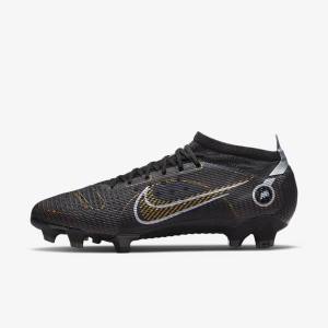 Nike Mercurial Vapor 14 Pro FG Firm-Ground Ženske Tenisice Za Nogomet Crne Metalne Srebrne Sive Metalne Zlatne | NK857JYI